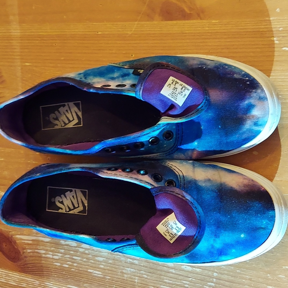 Galaxy Space Vans! Sz 8 women low top sneakers guc some scuffs adorable!